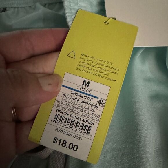 All in Motion Men's Mint 8.5''Athletic Drawstring Performance Mesh Shorts NWT M - Picture 4 of 7